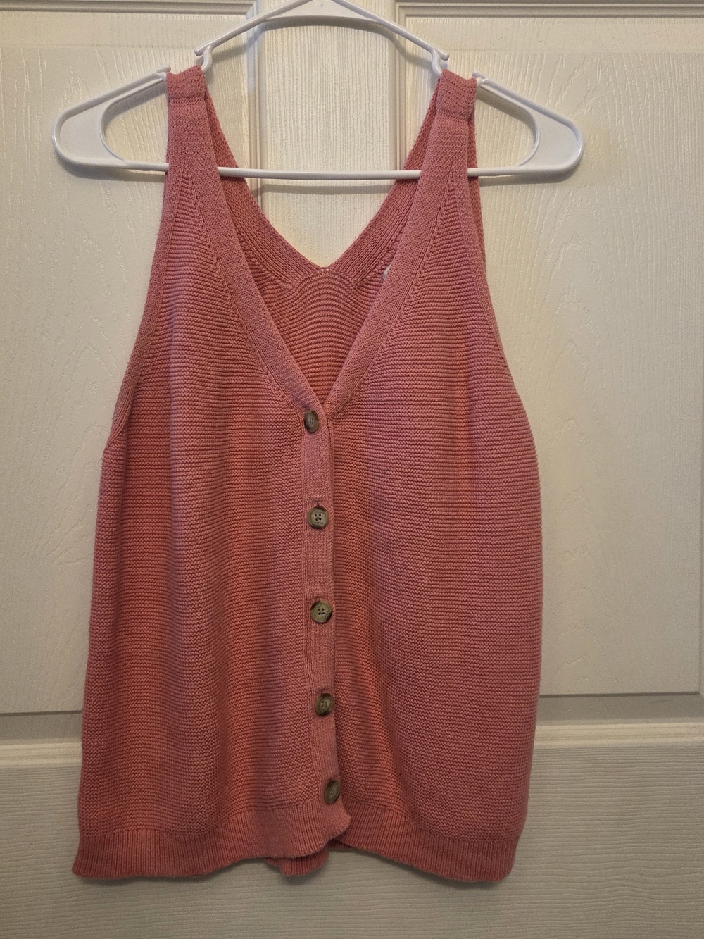 LOFT Coral Button-Front Knit Tank
